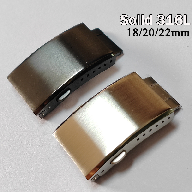 Butterfly Clasp Deployant - 18mm 20mm 22mm Solid 316L Stainless