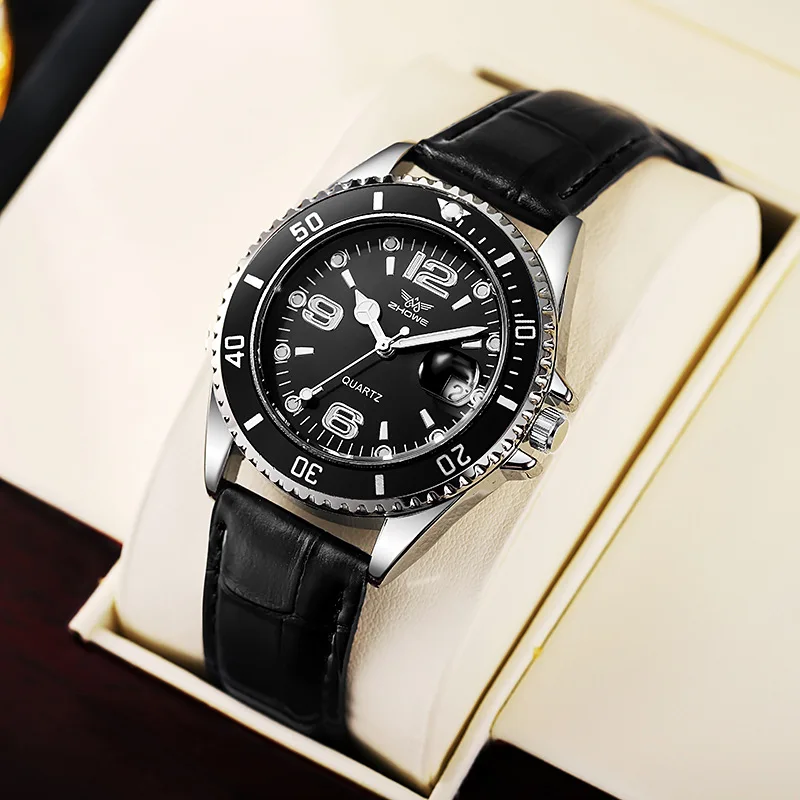 Leather Watch Band Men - Fashion Leather Strap Men Business Watches
