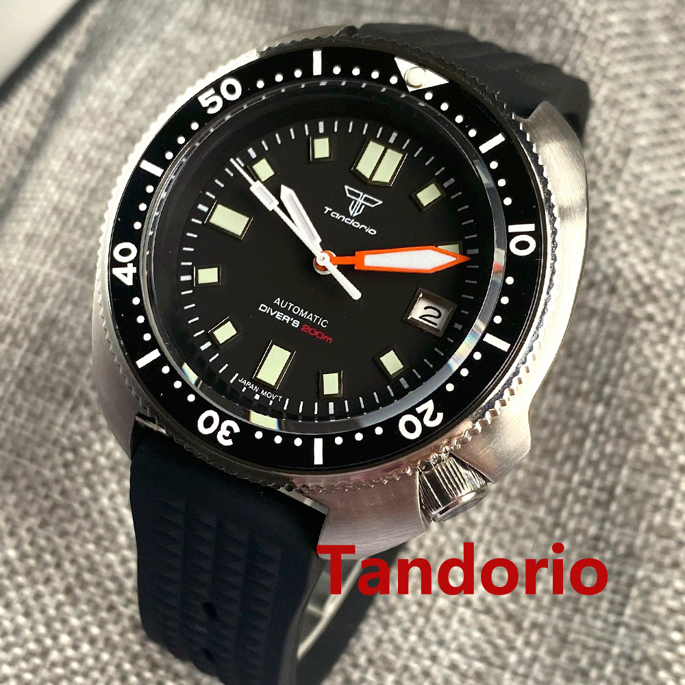 Rubber Strap Diver - Tandorio 44mm NH35 PT5000 Movement Automatic
