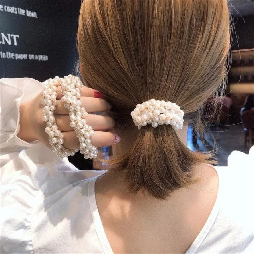 Woman Elegant Pearl Hair Ties  - Silicone Band Women recensione e prezzo