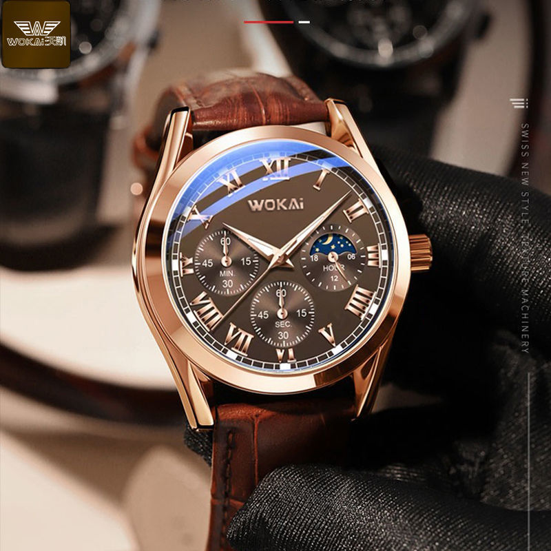 WOKAI Fashion Casual Business  - Leather Watch Band Men recensione e prezzo