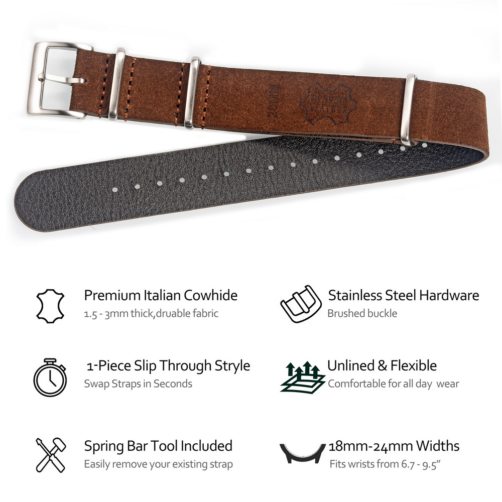 HEMSUT Genuine Leather Watch B - Tropic Strap Vintage recensione e prezzo