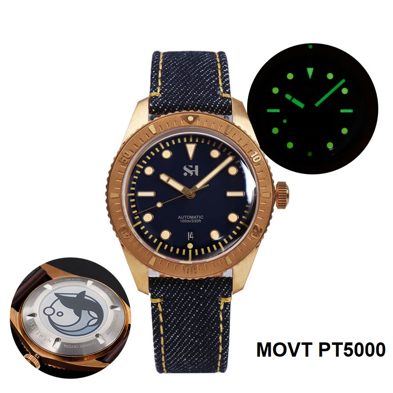 42mm Bronze Mens Watch Mechani - Canvas Strap Watch recensione e prezzo