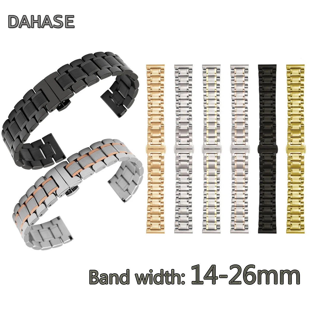 Flat Curved End Solid Metal Wa - Butterfly Clasp Deployant recensione e prezzo