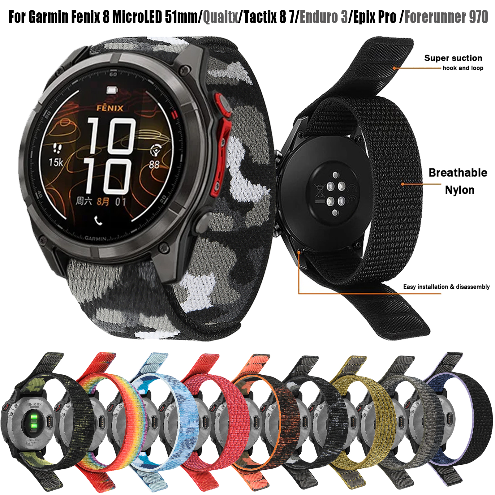 22mm 26mm Nylon QuickFit Strap - Sport Loop Velcro recensione e prezzo