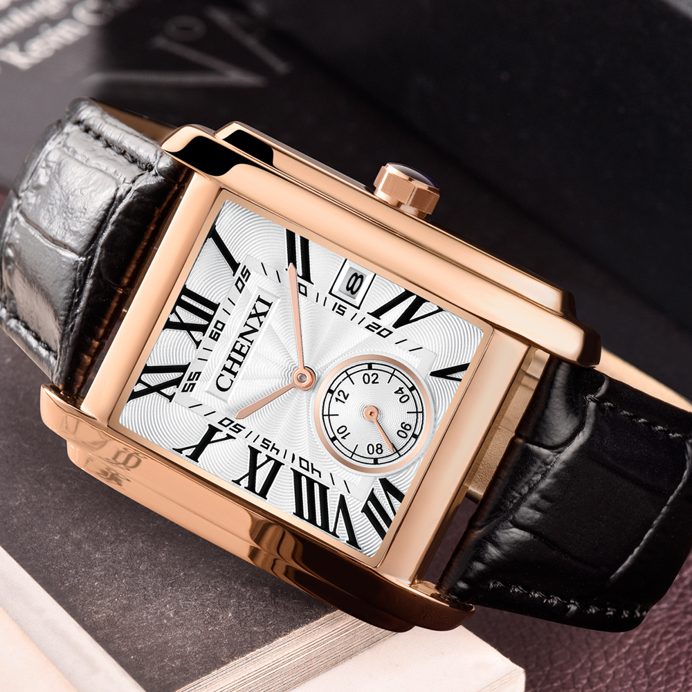 CHENXI 8216 Fashion Classic Sq - Leather Watch Band Men recensione e prezzo