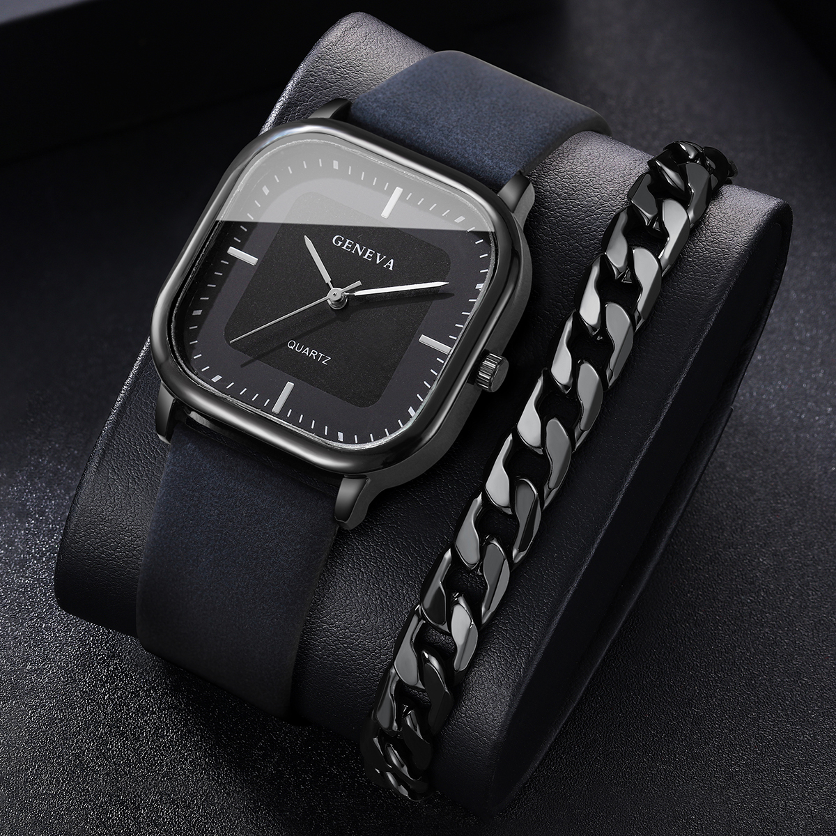 2PCS/Set Fashion Leather Strap - Leather Watch Band Men recensione e prezzo