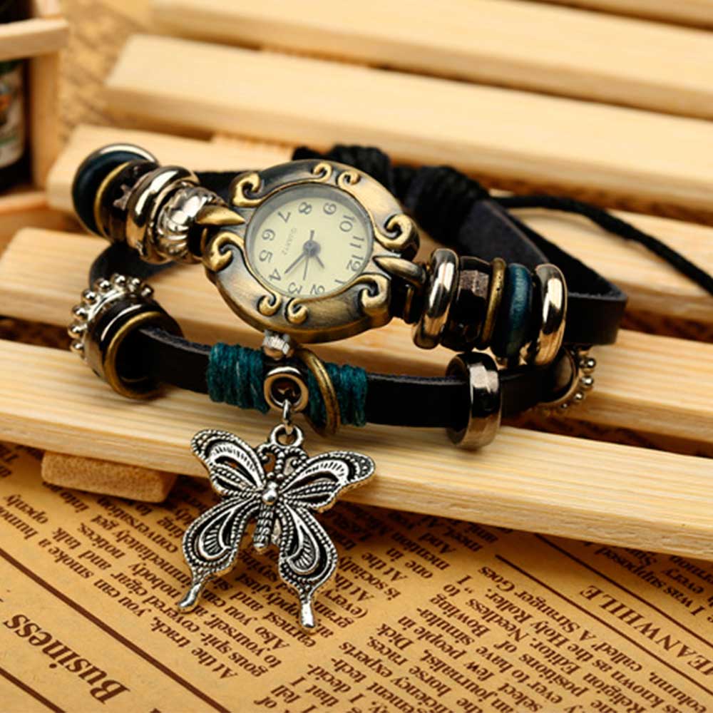 Handmade Butterfly Beads Brace - Leather Watch Band Men recensione e prezzo