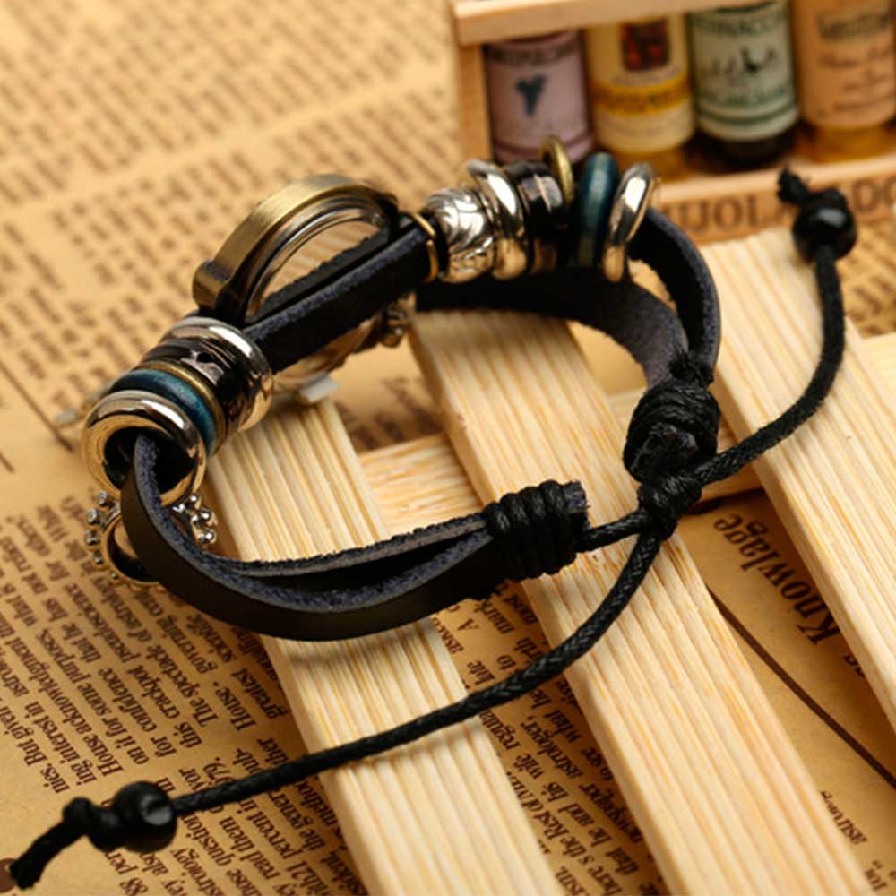 Handmade Butterfly Beads Brace - Leather Watch Band Men recensione e prezzo
