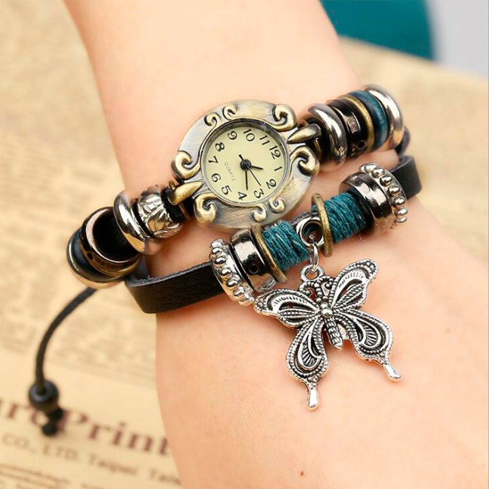 Handmade Butterfly Beads Brace - Leather Watch Band Men recensione e prezzo