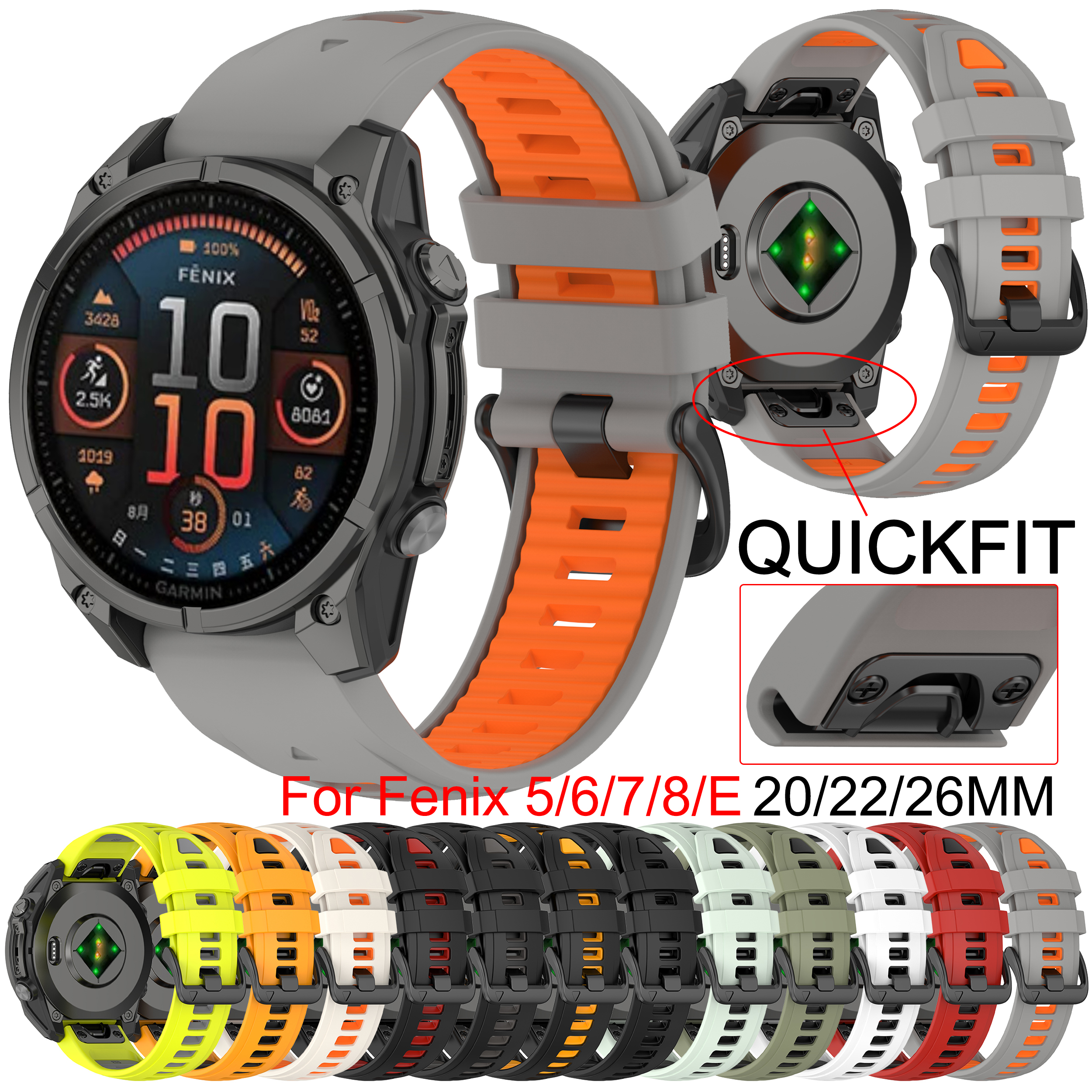 QuickFit 20mm 22mm 26mm Strap  - Silicone Watch Band 22Mm recensione e prezzo