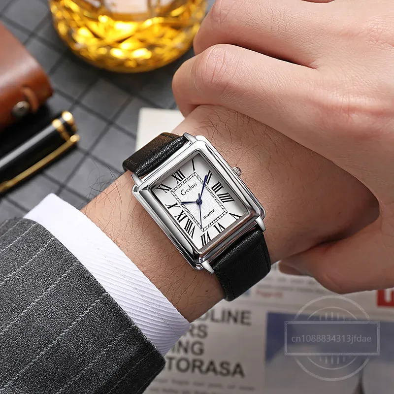 New Fashion Designer Rectangle - Leather Watch Band Men recensione e prezzo