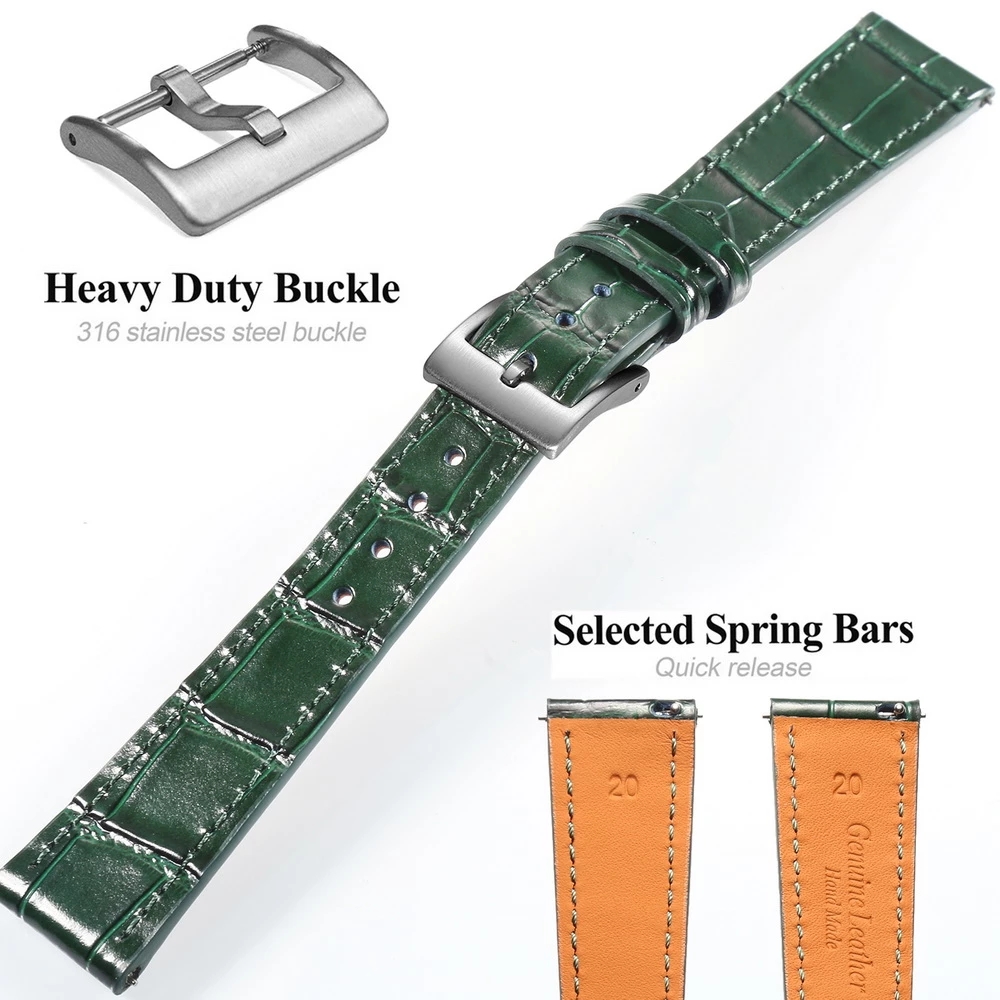 HEMSUT High Quality Genuine Le - Leather Strap Quick Release recensione e prezzo