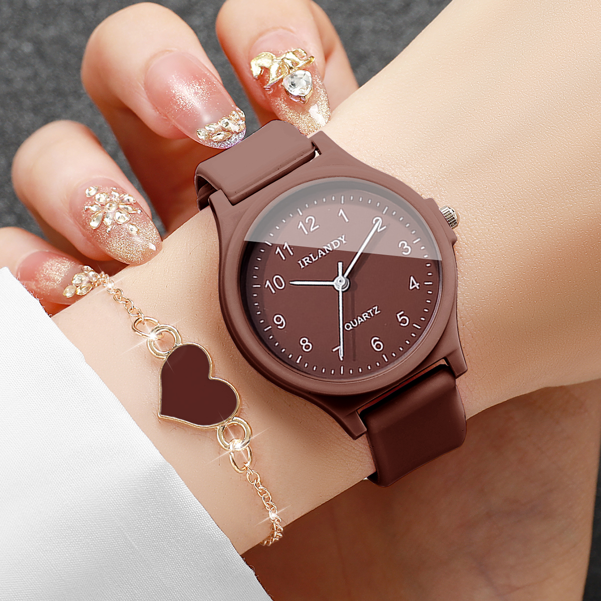 2PCS Fashion Arabic Dial Women - Silicone Band Women recensione e prezzo