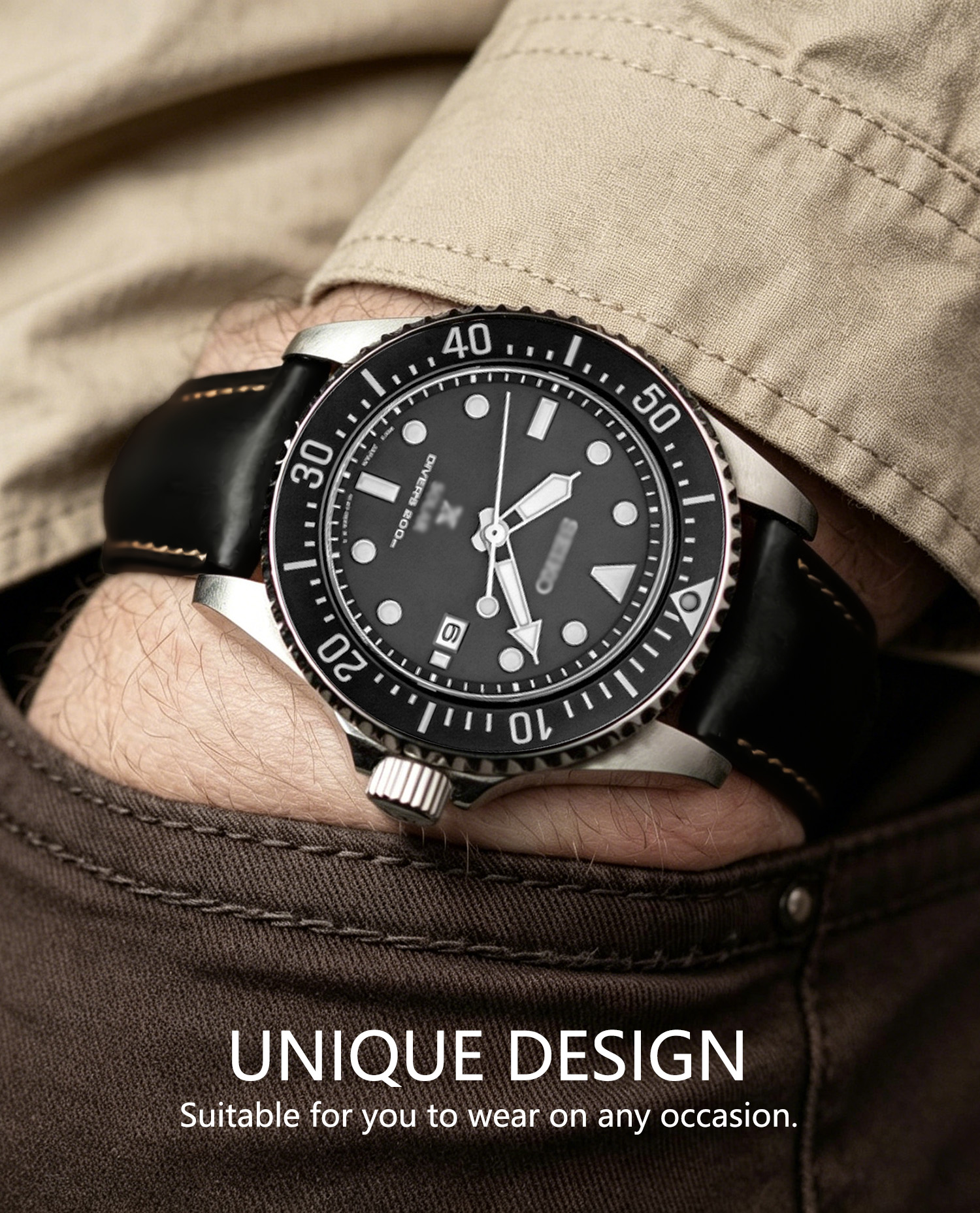 Wax Genuine Leather Men Women  - Rubber Strap Diver recensione e prezzo